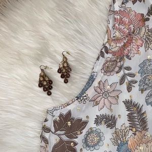 Pink Shimmer Beaded Statement Earrings